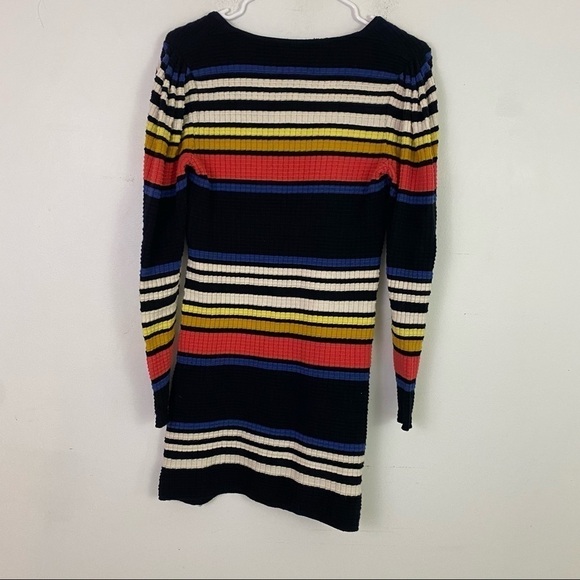 FREE PEOPLE black stripe mini dress - Picture 4 of 6